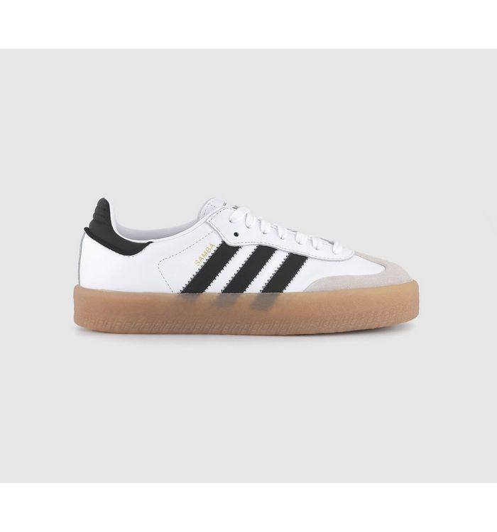 adidas Womens Sambae Trainers White Core Black Gold Metallic Mixed Material