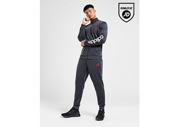 adidas Badge Of Sport Linear Poly Tracksuit  Grey