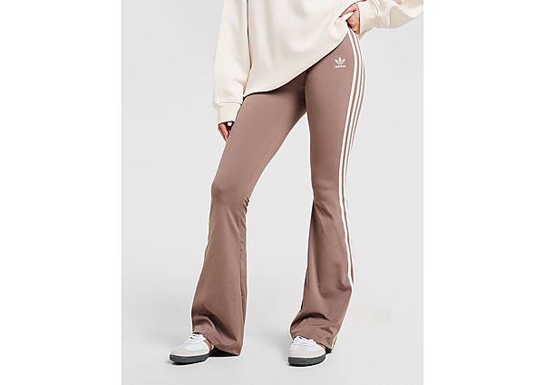 adidas Originals 3 Stripes Flared Leggings  Brown