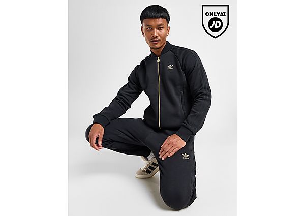 adidas Originals 3 Stripes Fleece Track Top  Black