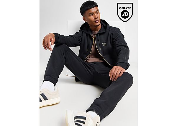 adidas Originals 3 Stripes Full Zip Hoodie  Black