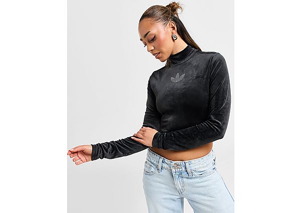 adidas Originals Bling Long Sleeve Crop Top  Black