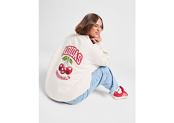 adidas Originals Cherry Graphic Crew Sweatshirt  White