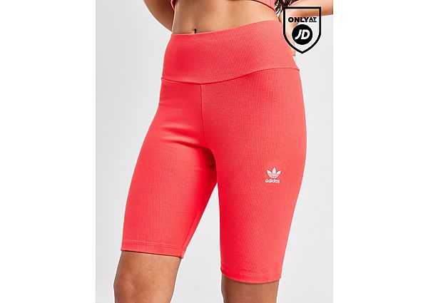 adidas Originals Essential Ribbed Cycle Shorts  Red