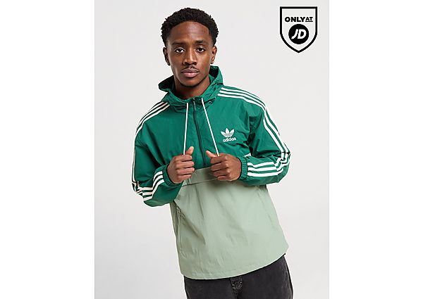 adidas Originals Overhead 1/2 Zip Windbreaker Jacket  Green