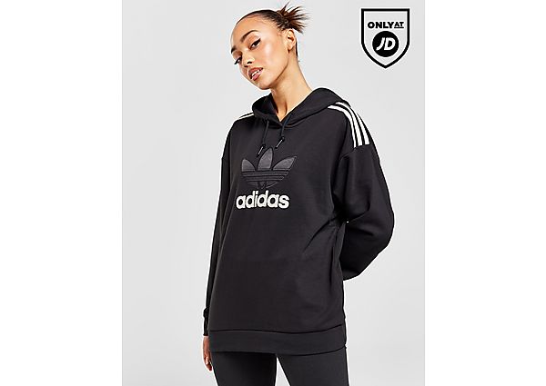 adidas Originals Satin Trefoil Overhead Hoodie  Black