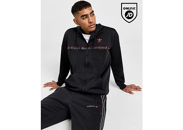 adidas Originals Tape Full Zip Hoodie  Black