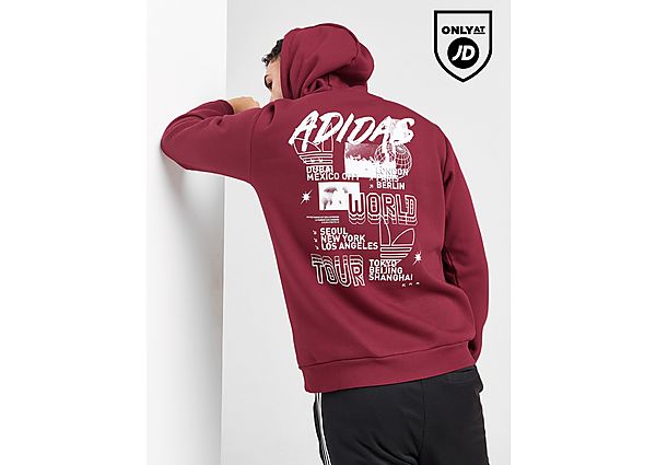 adidas Originals World Tour V2 Hoodie  Burgundy