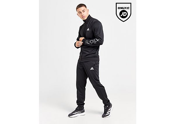 adidas Poly Linear Tracksuit  Black