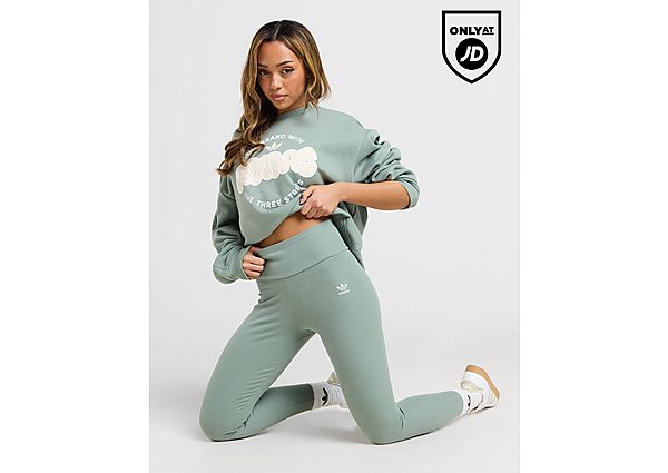 adidas Ribbed Leggings  Green