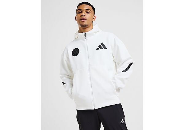 adidas Scotland Z.N.E. Full Zip Hoodie  White