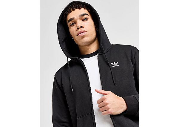 adidas Trefoil Essentials Full Zip Hoodie  Black