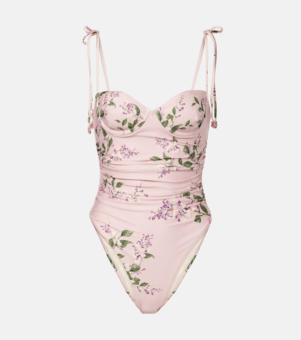 Agua by Agua Bendita Rábano Wisteria ruched floral swimsuit