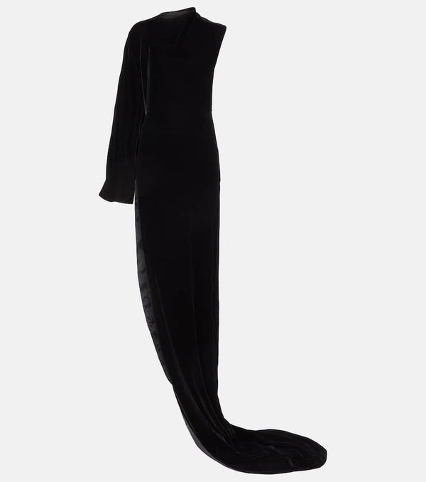 Alaïa Asymmetric one-shoulder velvet gown