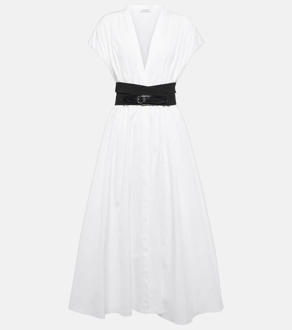 Alaïa Belted cotton poplin midi dress