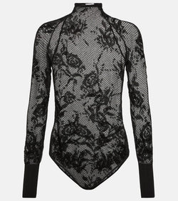 Alaïa Floral mesh bodysuit