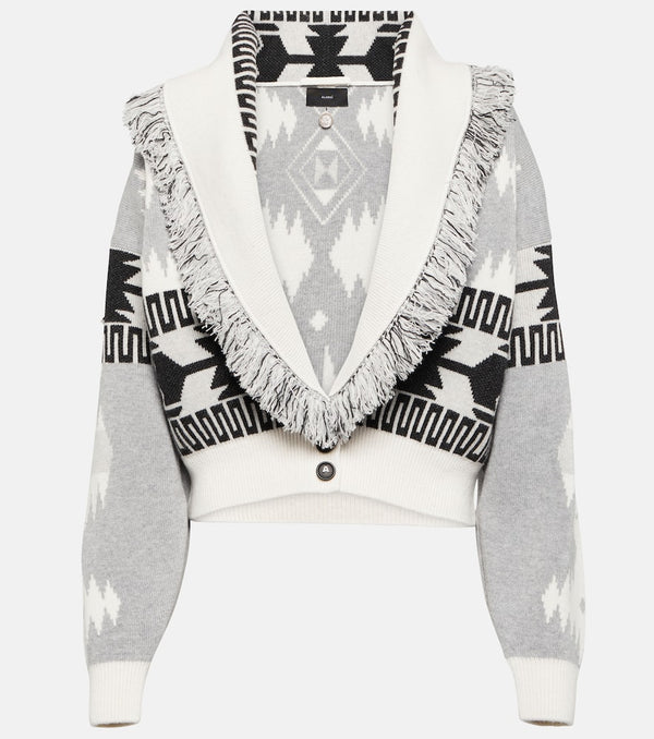 Alanui Icon jacquard wool and cashmere cardigan