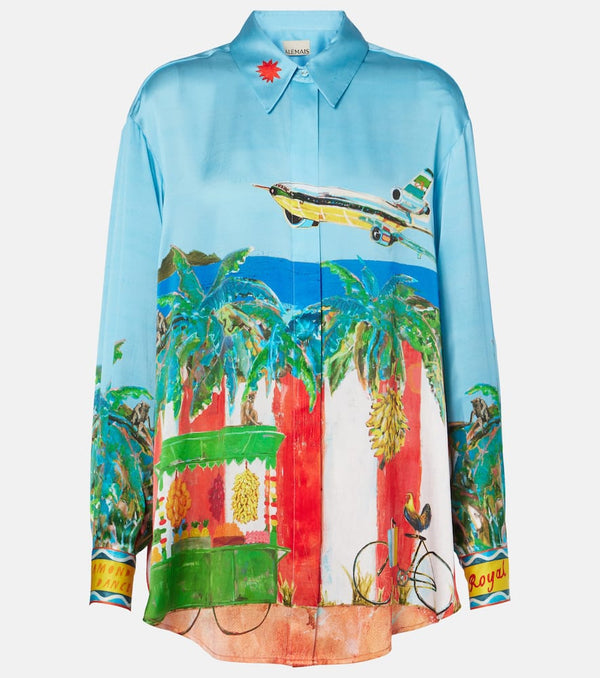 Alémais All Aboard silk satin shirt