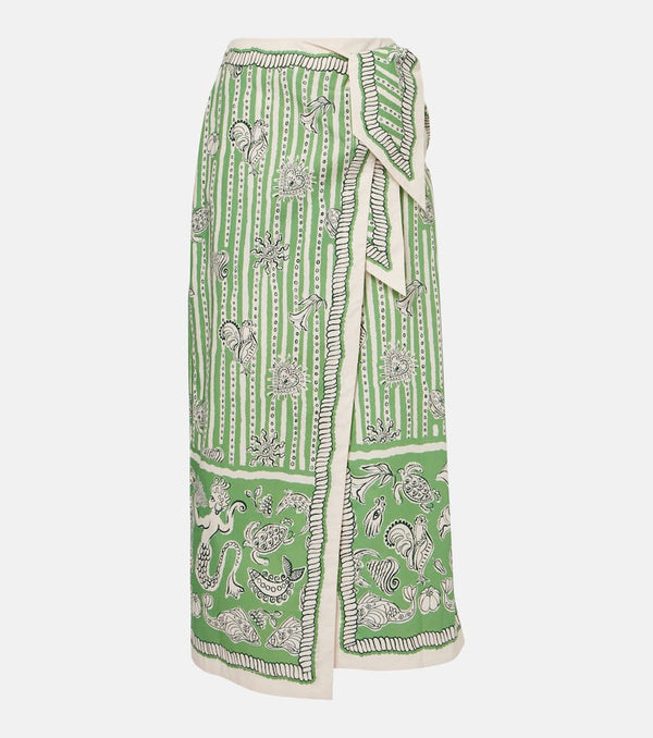 Alémais Lula printed cotton wrap skirt