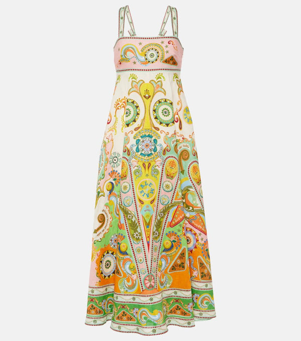 Alémais Pinball printed linen midi dress