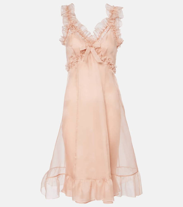 Alessandra Rich Ruffled silk organza minidress