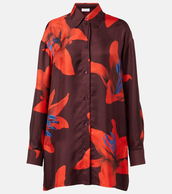 Alexander McQueen Floral silk satin shirt