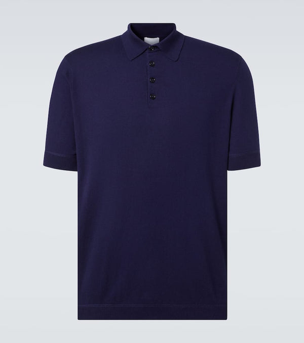 Allude Cotton, silk and cashmere polo shirt