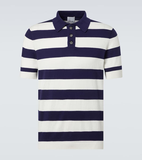 Allude Cotton, silk, and cashmere polo shirt