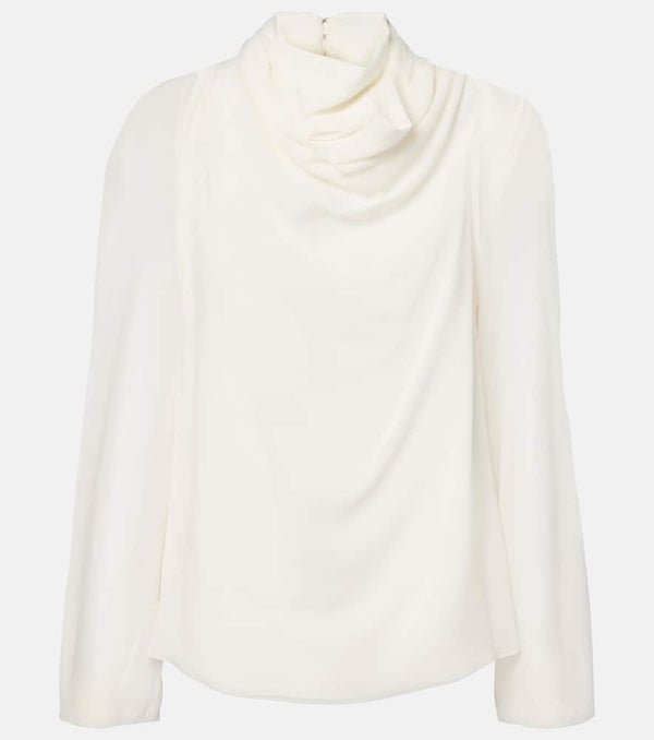 Altuzarra Cara draped high-neck silk top