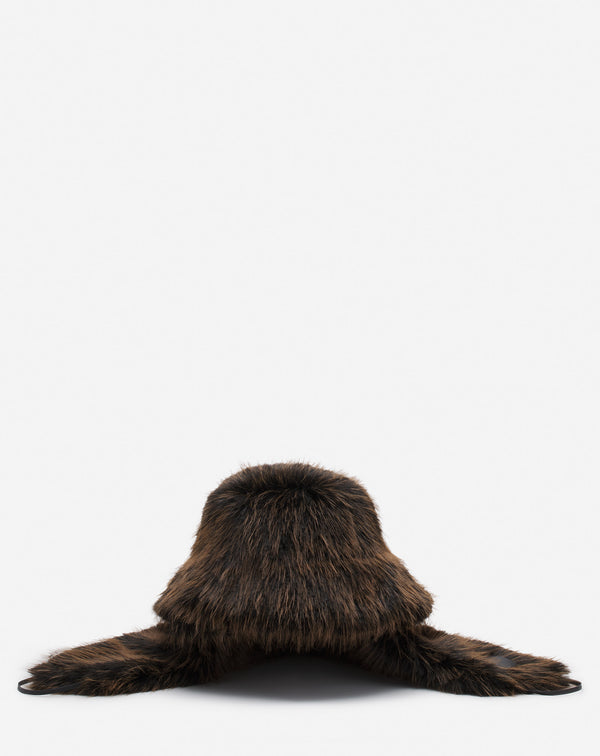 Lanvin X Future Faux Fur Fisherman Hat Dark Brown - Size M/L - Lanvin