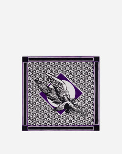 Carre Lanvin X Future Imprime Aigle Et Triangles En Soie Black/purple Reign Lanvin