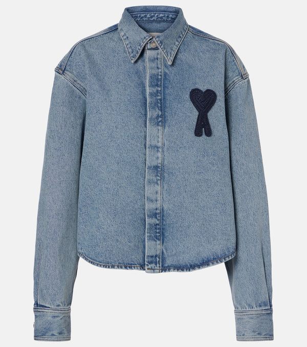 Ami Paris Ami de Caur cropped denim shirt