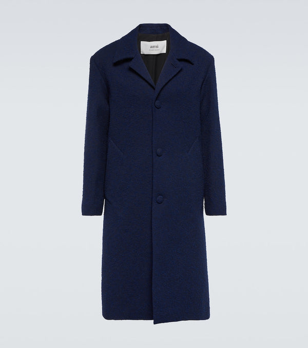 Ami Paris Single-breasted wool blend coat