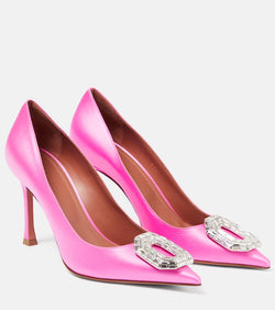 Amina Muaddi Camelia satin pumps