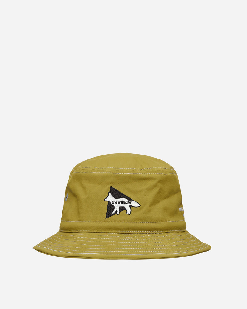 and wander Maison Kitsuné Nylon Hat Green