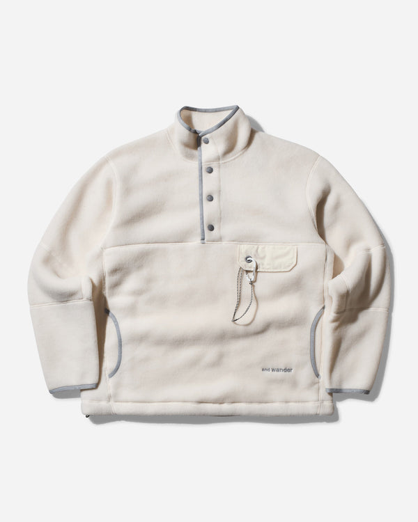 and wander Men s Wool Fleece Pullover Off White