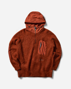 and wander Men s Mohair Wool Knit Hoodie Orange