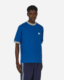 and wander Maison Kitsuné Ringer Cotton T-Shirt Blue