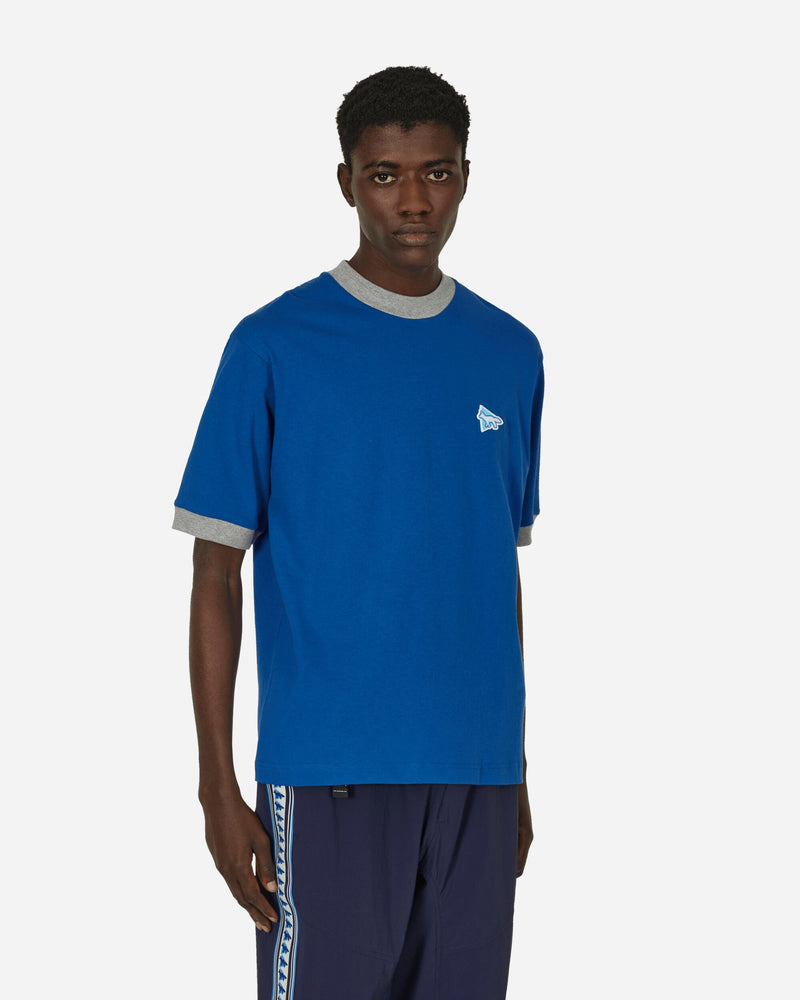 and wander Maison Kitsuné Ringer Cotton T-Shirt Blue