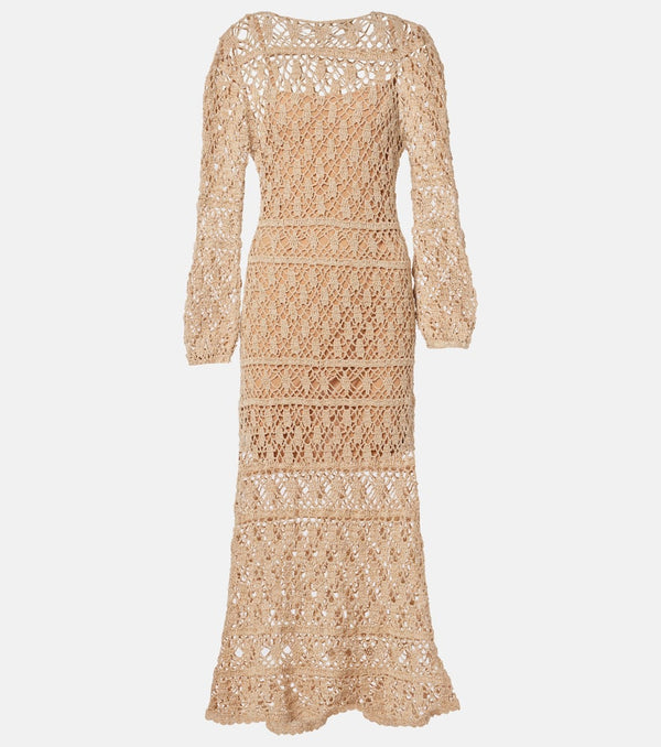 Anna Kosturova Bianca cotton crochet maxi dress