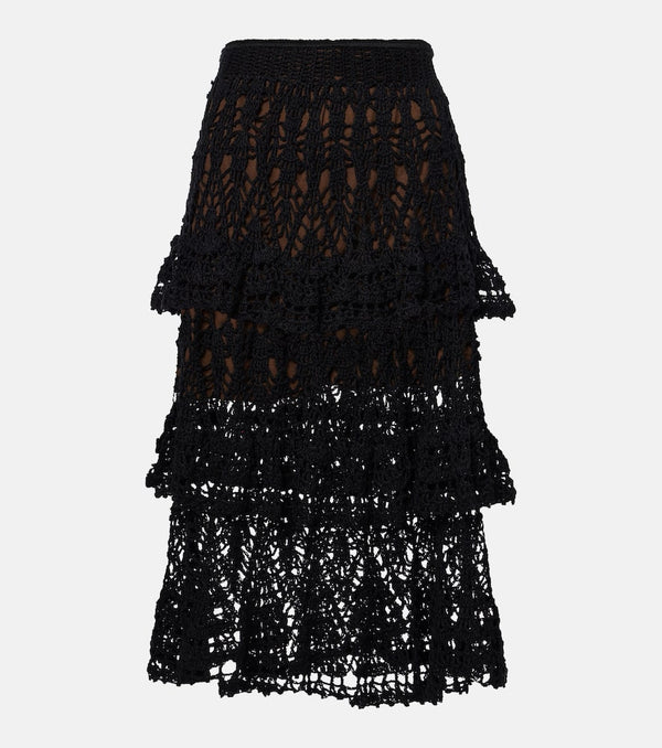 Anna Kosturova Elsie crochet cotton midi skirt