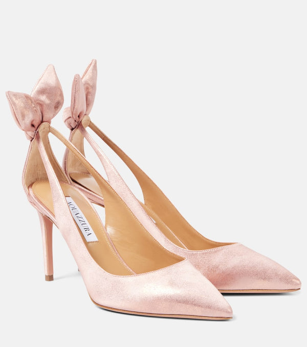 Aquazzura Bow Tie 85 metallic pumps