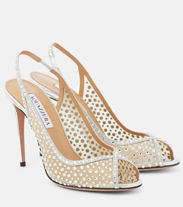 Aquazzura Crystal Lover 105 embellished sandals