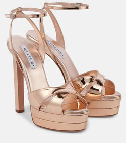 Aquazzura Divine mirrored leather platform sandals