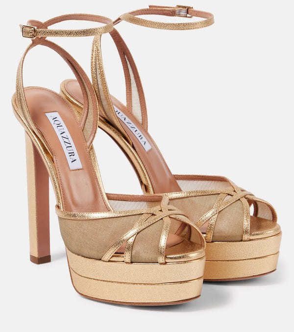 Aquazzura Shear 130 mesh platform sandals