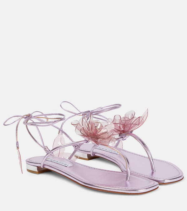 Aquazzura Zsa Zsa metallic leather sandals