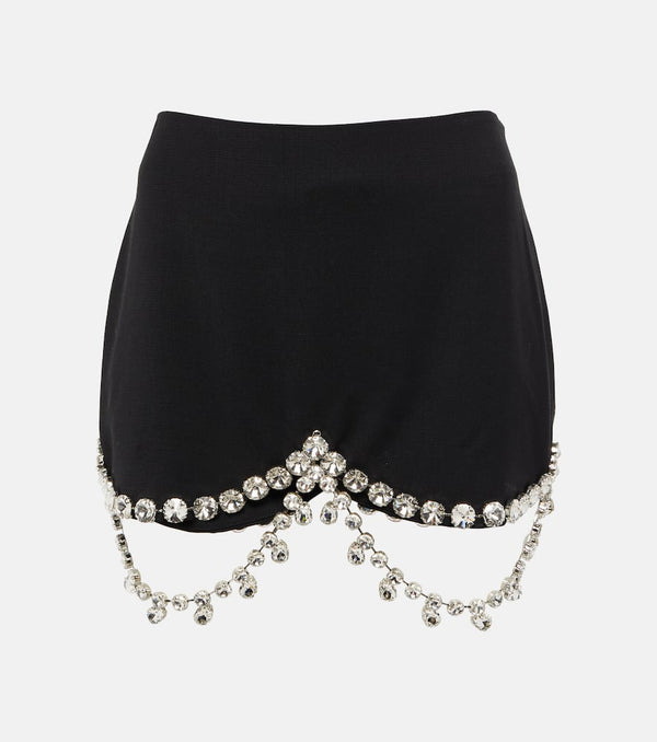 Area Embellished wool miniskirt