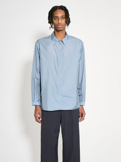 Auralee Light Nylon Zip Shirt Blue Grey