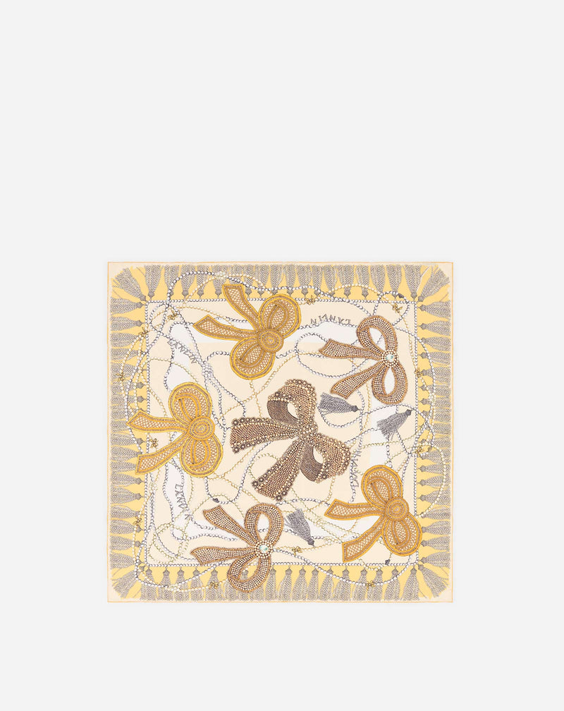 Silk Scarf With Curb Laces Print For Women Topaz Lanvin