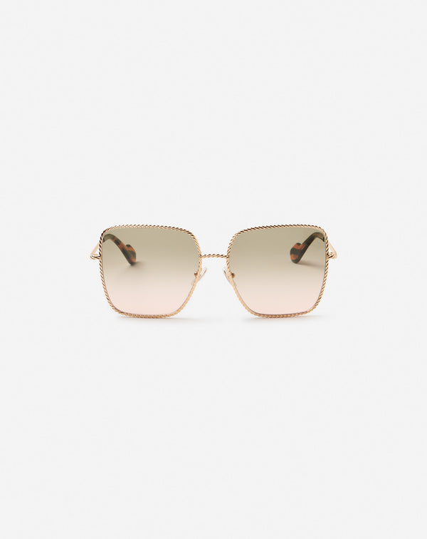 Twist Sunglasses For Women Gold/pink Lanvin